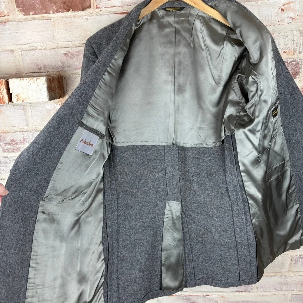 Adams Row 100% Wool Blazer 46R Gray Ivy League Classic‎ Menswear Old Money